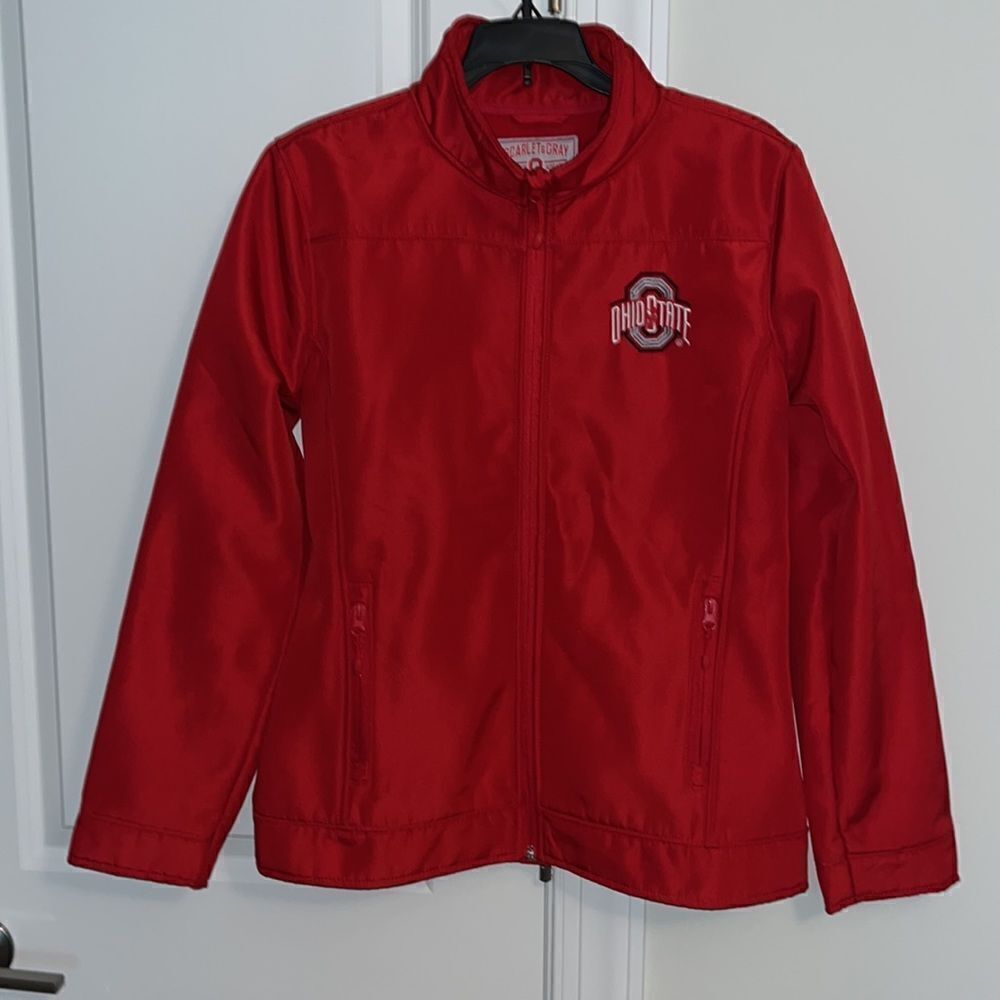 Red Women’s Ohio State Buckeyes Bionic Fleece Zipper Jacket Coat M Ladies